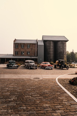 Bently Heritage Classic Cars in front of Mill Building